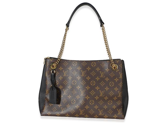 Louis Vuitton Black Monogram Canvas Surene MM Marrone - vista 4