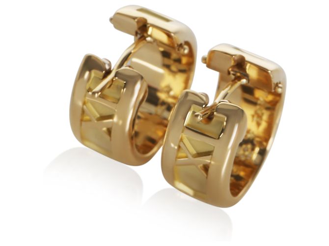Pendientes de aro Tiffany & Co. Atlas Small 1995 en oro amarillo - vista 2