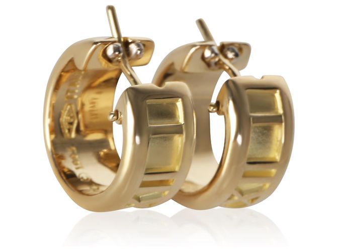Pendientes de aro Tiffany & Co. Atlas Small 1995 en oro amarillo - vista 3