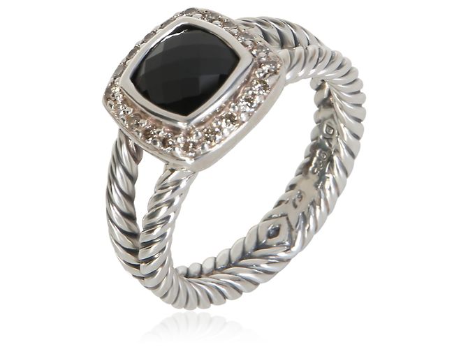 David Yurman Petite Albion Ring aus Sterlingsilber, Onyx und Diamanten - Ansicht 2