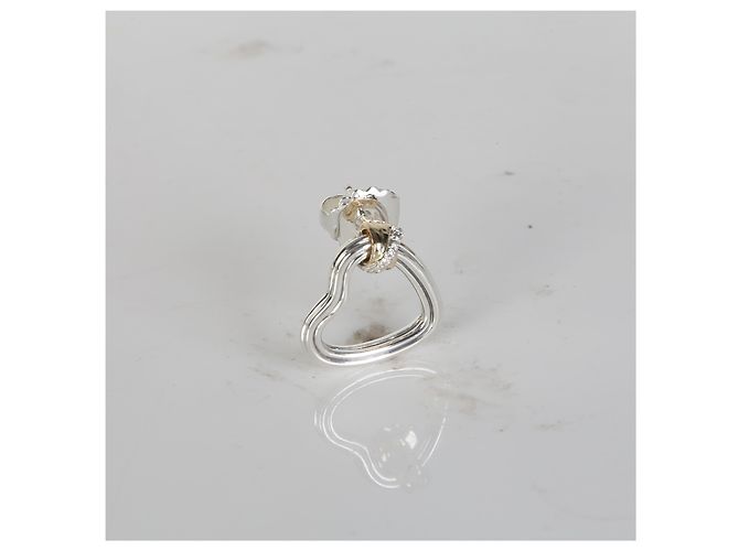 Autre Marque Orecchini John Hardy Yellow Gold & Sterling Silver Diamond Bamboo Heart - vista 5