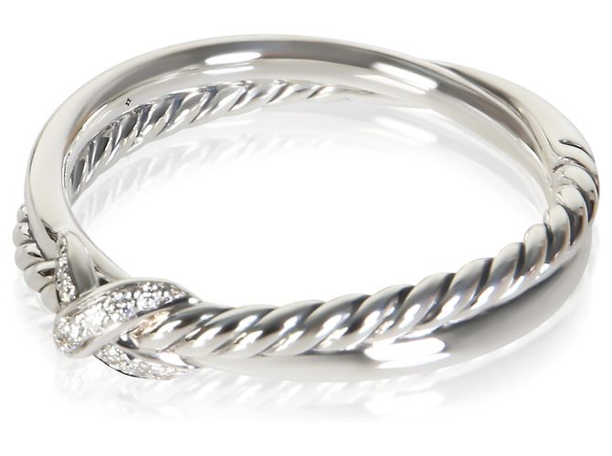 Anello Crossover X David Yurman in argento sterling e diamanti - vista 3