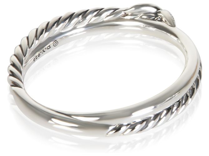 Anello Crossover X David Yurman in argento sterling e diamanti - vista 4