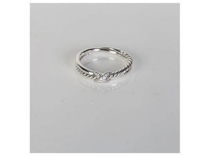 Anello Crossover X David Yurman in argento sterling e diamanti - vista 5