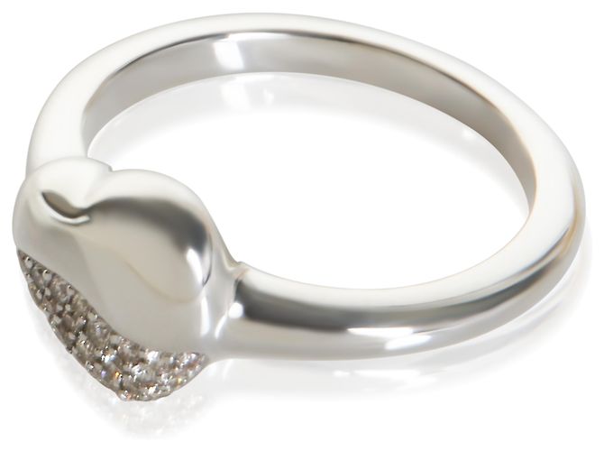 Autre Marque John Hardy Sterling Silver Diamond Pebble Heart Ring - Ansicht 4