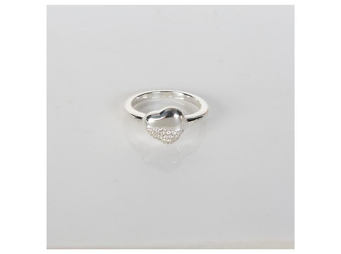 Autre Marque John Hardy Sterling Silver Diamond Pebble Heart Ring - Ansicht 5