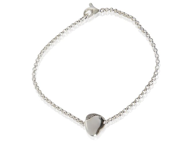 Autre Marque Pulseira John Hardy Sterling Silver Diamond Pebble Heart - vista 2