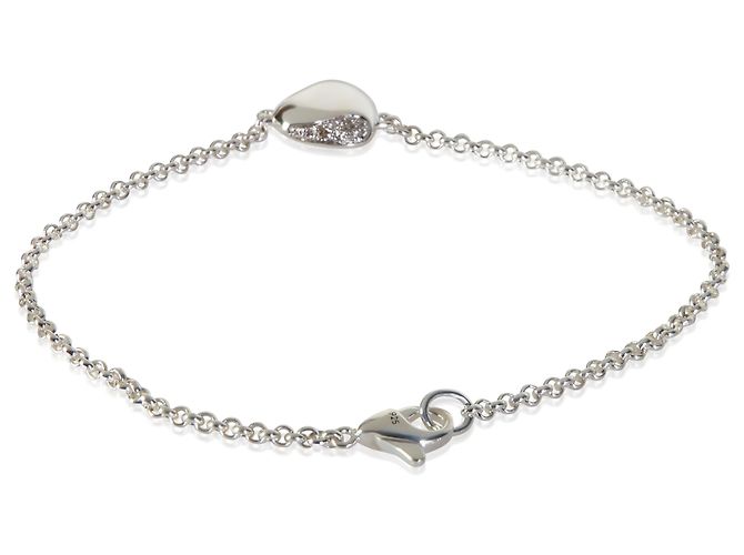 Autre Marque Pulseira John Hardy Sterling Silver Diamond Pebble Heart - vista 3