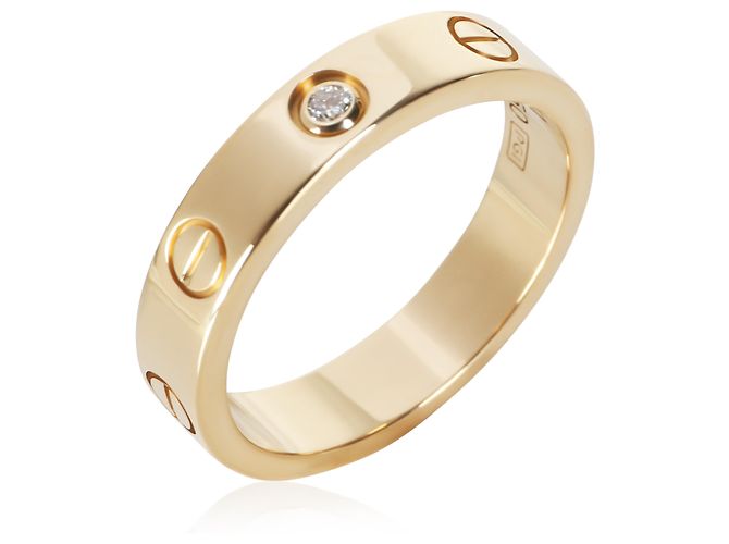 Anello Cartier Love Modello Piccolo in Oro Giallo e Diamanti - vista 2