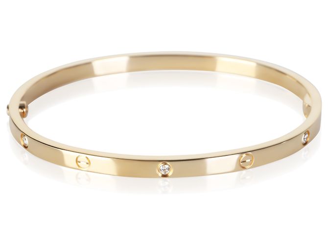 Bracciale Love Modello Small in Oro Giallo e Diamanti Cartier - vista 2