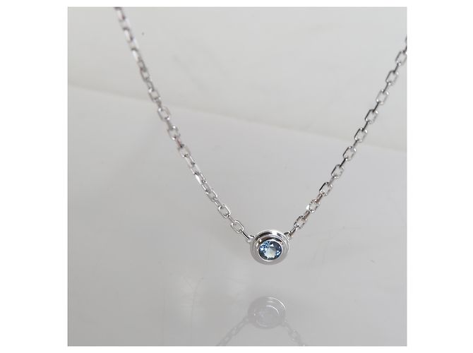 Pingente D'amour Cartier em ouro branco e safira - vista 4