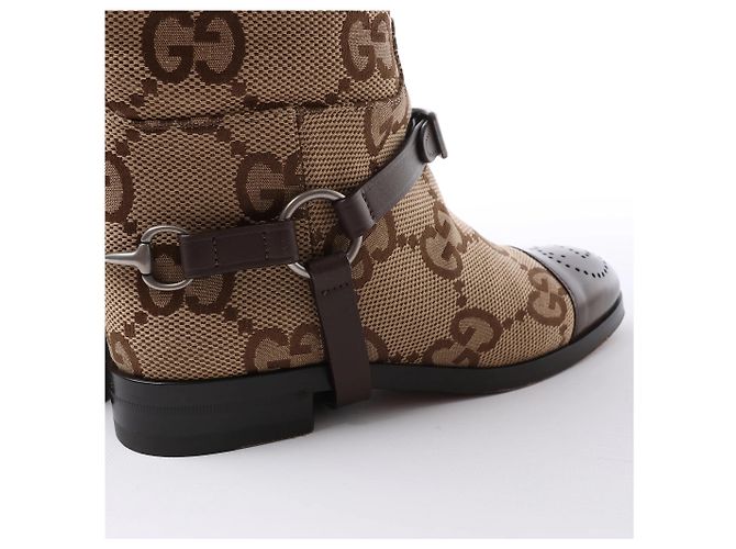 Gucci GG Canvas & Leder Long Boots in Brown 674673, Größe EU 37.5 - Ansicht 11