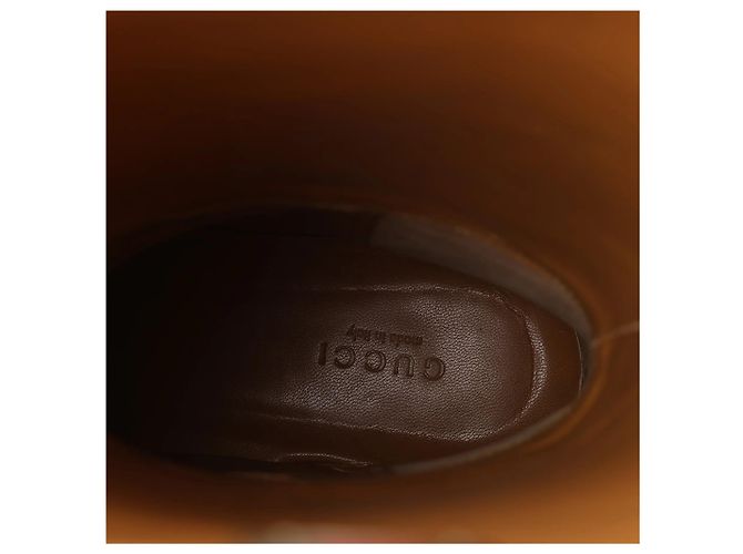 Gucci GG Canvas & Leder Long Boots in Brown 674673, Größe EU 37.5 - Ansicht 7