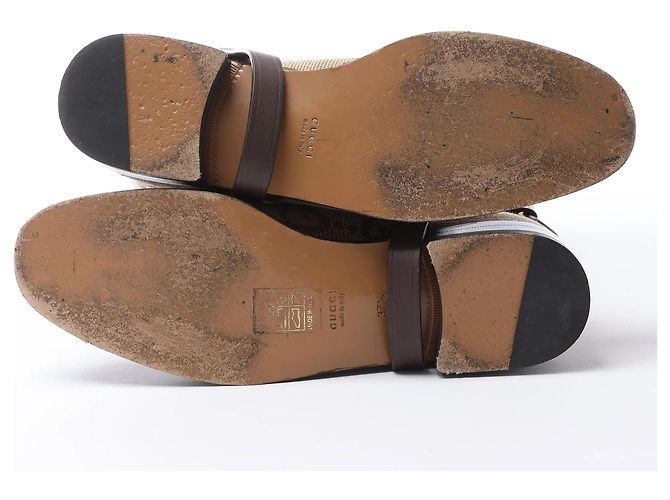 Gucci GG Canvas & Leder Long Boots in Brown 674673, Größe EU 37.5 - Ansicht 9