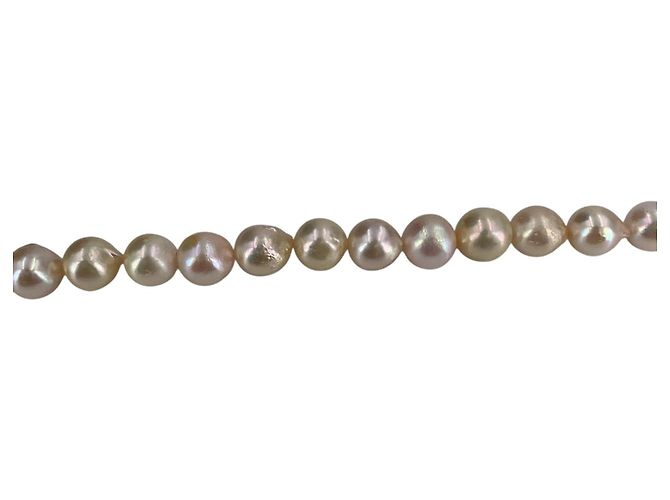 Autre Marque Bracciale con perle Baroque Light Pink 9 mm e chiusura a spirale in tono oro testurizzato - vista 5