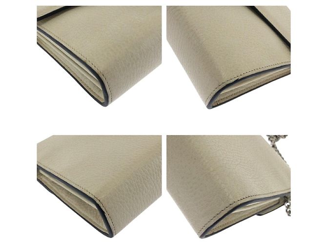 Borsa a tracolla Gucci Dionysus in pelle con catena Bianco - vista 3