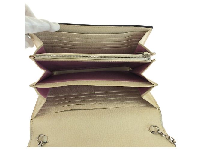 Borsa a tracolla Gucci Dionysus in pelle con catena Bianco - vista 9