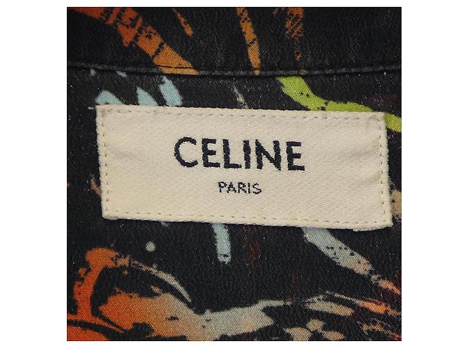 Céline Camisa de manga corta de seda CELINE Negro - vista 4