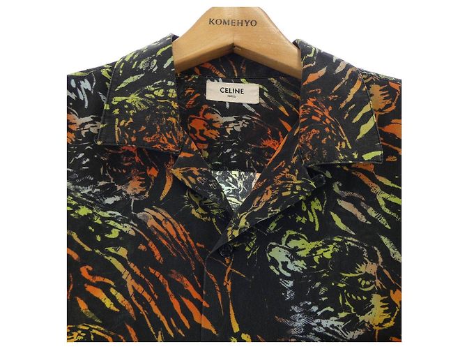 Céline Camisa de manga corta de seda CELINE Negro - vista 5