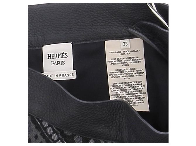 Hermès Saia em jacquard cinza e azul marinho - vista 5