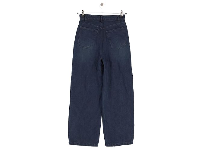 Autre Marque Vaqueros anchos y rectos de algodón azul THE FRANKIE SHOP - vista 2