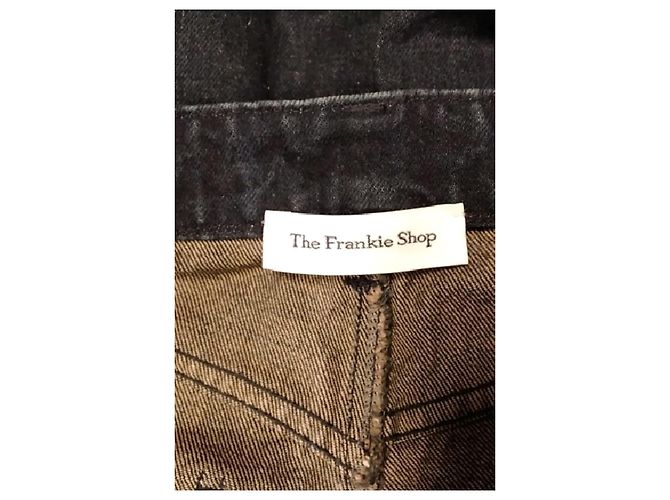 Autre Marque Vaqueros anchos y rectos de algodón azul THE FRANKIE SHOP - vista 5