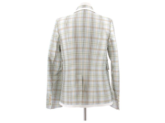 DMN Checkered Cotton Jacket Blue Size 34 - view 2