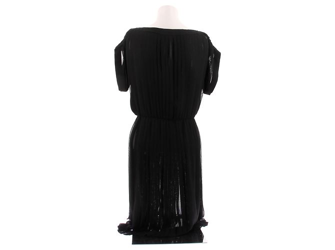 Vestido Hermès negro de seda plisado - vista 2
