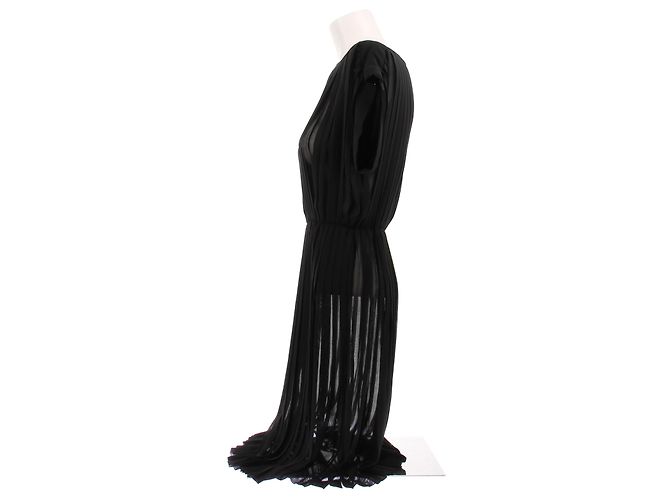 Vestido Hermès negro de seda plisado - vista 4