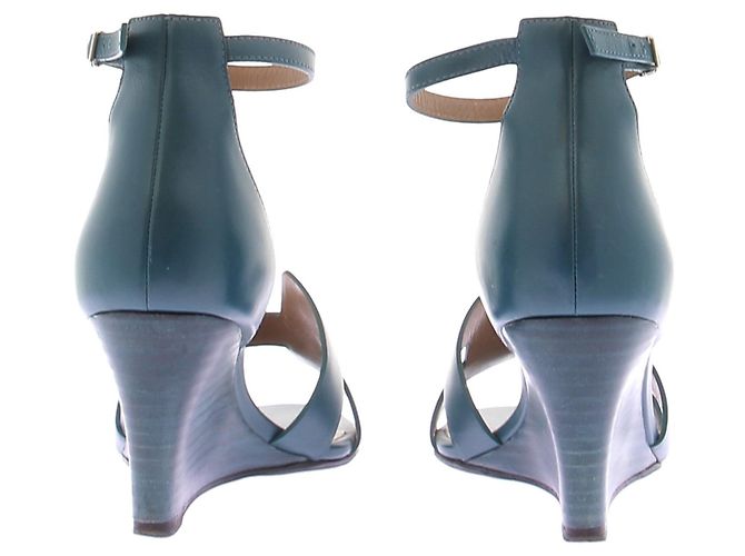 Hermès Sandali con zeppa « Legend » blu anatra - vista 5
