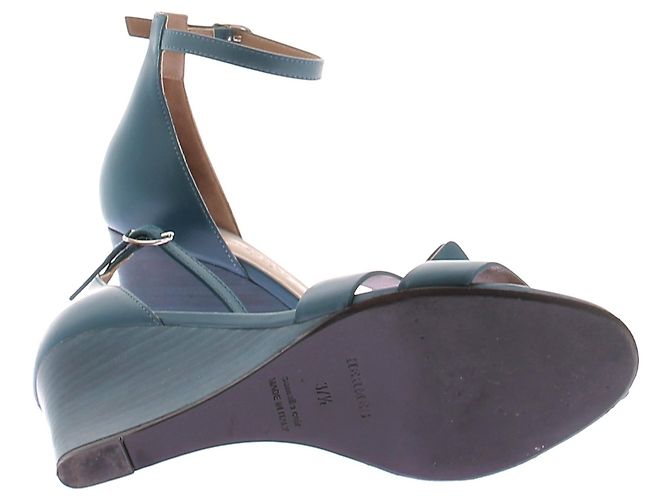 Hermès Sandali con zeppa « Legend » blu anatra - vista 6