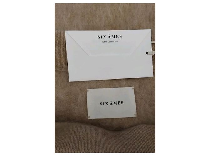 Autre Marque Falda midi acampanada beige de algodón SIX AMES - vista 5