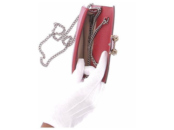 Gucci Handtasche aus rotem Leder - Ansicht 7