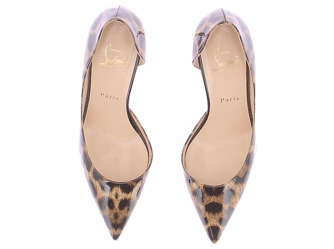 Christian Louboutin Décolleté in vernice con motivo leopardato - vista 4