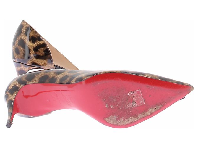 Christian Louboutin Décolleté in vernice con motivo leopardato - vista 5