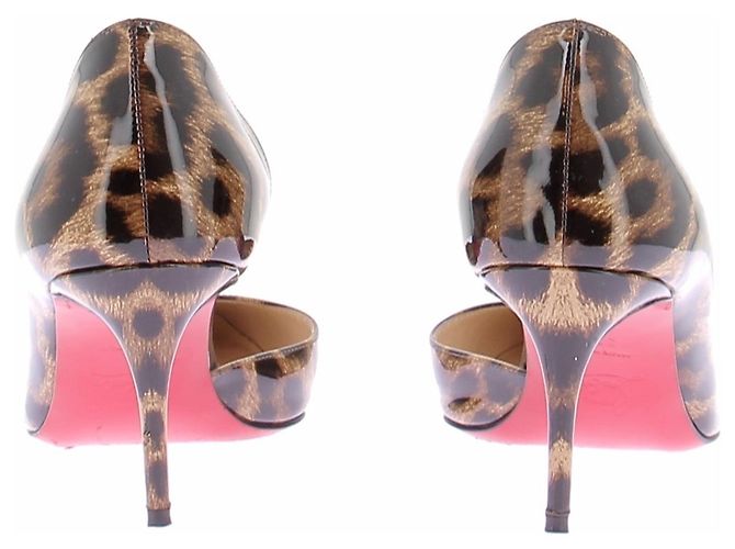 Christian Louboutin Décolleté in vernice con motivo leopardato - vista 7