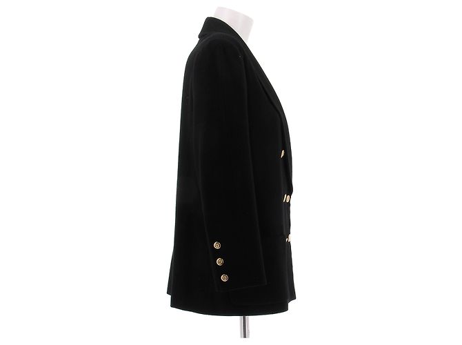 Chanel Chaqueta cruzada de lana negra - vista 3