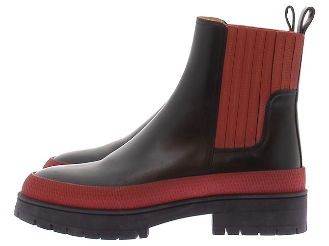 Hermès Stivaletti neri e terracotta Barque Nero - vista 2