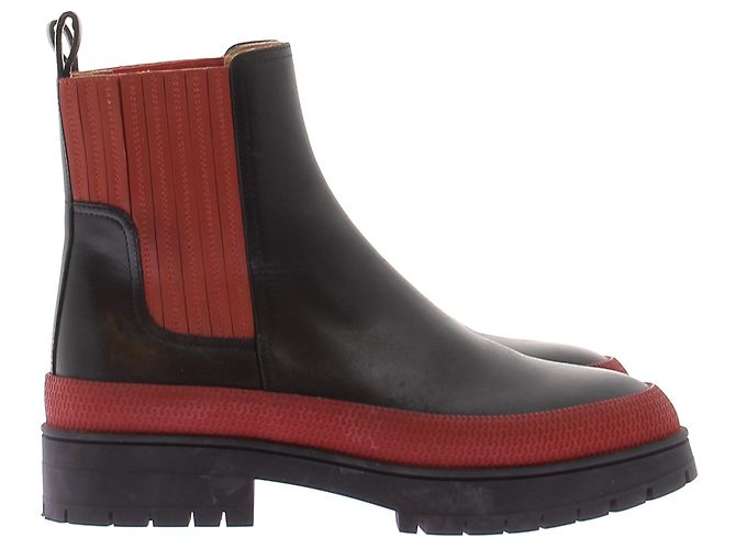 Hermès Stivaletti neri e terracotta Barque Nero - vista 3