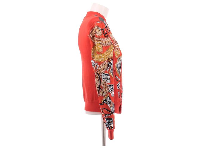 Hermès Chaleco Estilo Chaqueta Rojo Seda Roja - vista 3