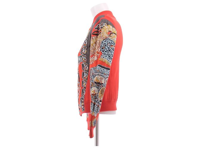 Hermès Chaleco Estilo Chaqueta Rojo Seda Roja - vista 4