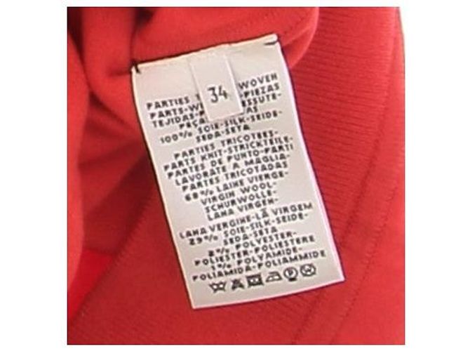 Hermès Chaleco Estilo Chaqueta Rojo Seda Roja - vista 6