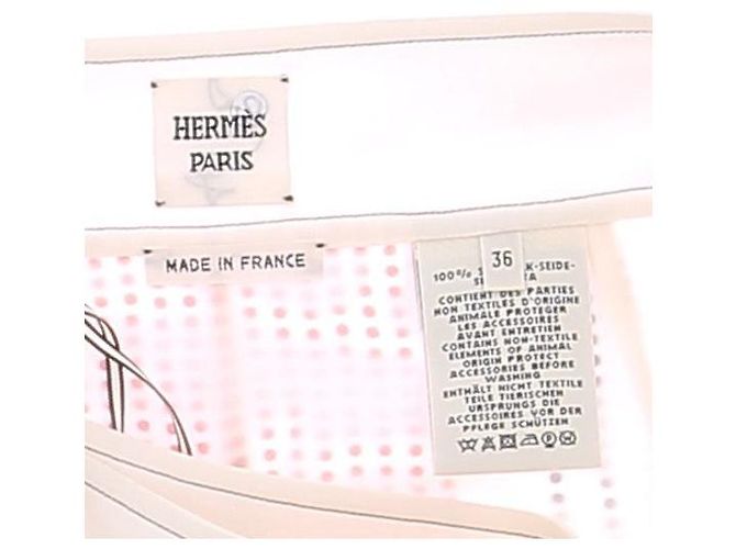 Jupe Hermès en soie beige avec détails de chaîne - vue 5