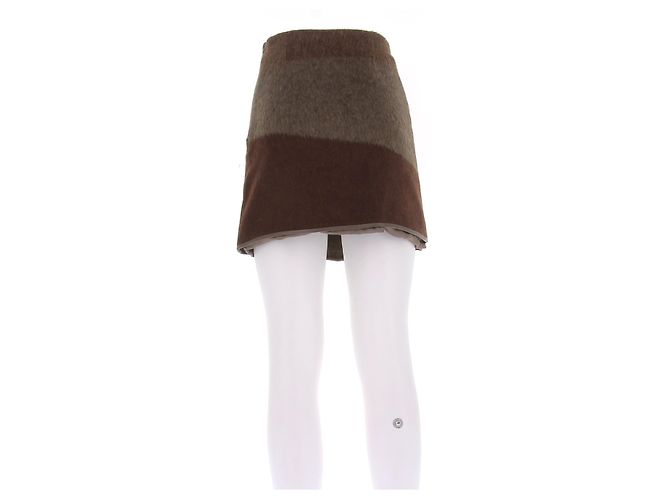 Hermès Jupe en cachemire marron Brown - view 2