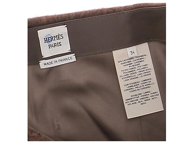 Hermès Jupe en cachemire marron Brown - view 5