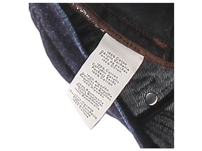 Hermès Navy Blue Cotton Jeans Size 40 - view 7
