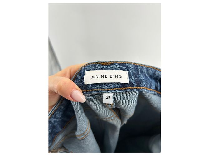Vaqueros rectos azules de algodón Anine Bing Talla 29 - vista 3