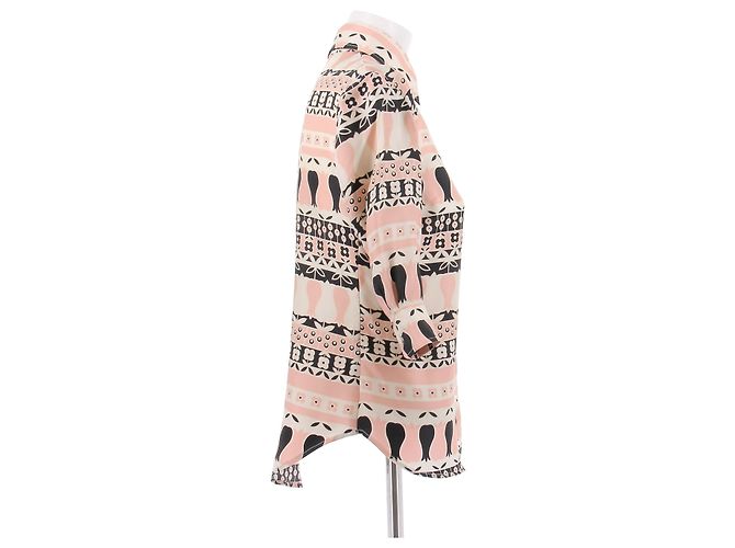 La Prestic Ouiston Blusa rosa a maniche corte stampata - vista 3