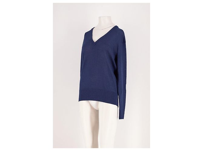Autre Marque SMYTHE Pullover marineblau mit V Ausschnitt - Ansicht 3
