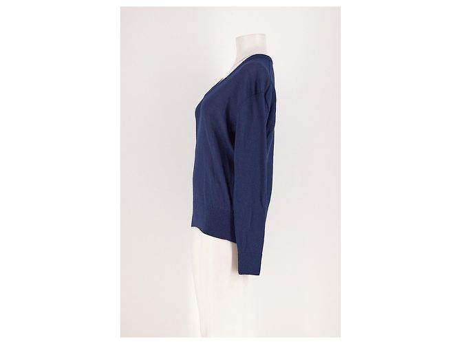 Autre Marque SMYTHE Pullover marineblau mit V Ausschnitt - Ansicht 4